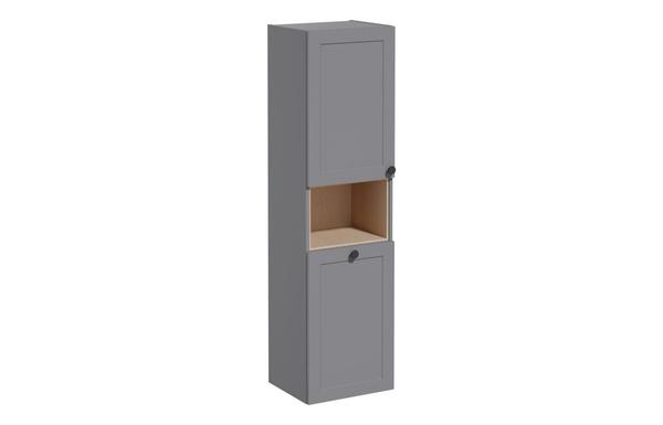 VitrA Root Classic 40cm 2 Door Semi-Tall Unit w/Laundry Basket (LH Hinge) - Matt Grey